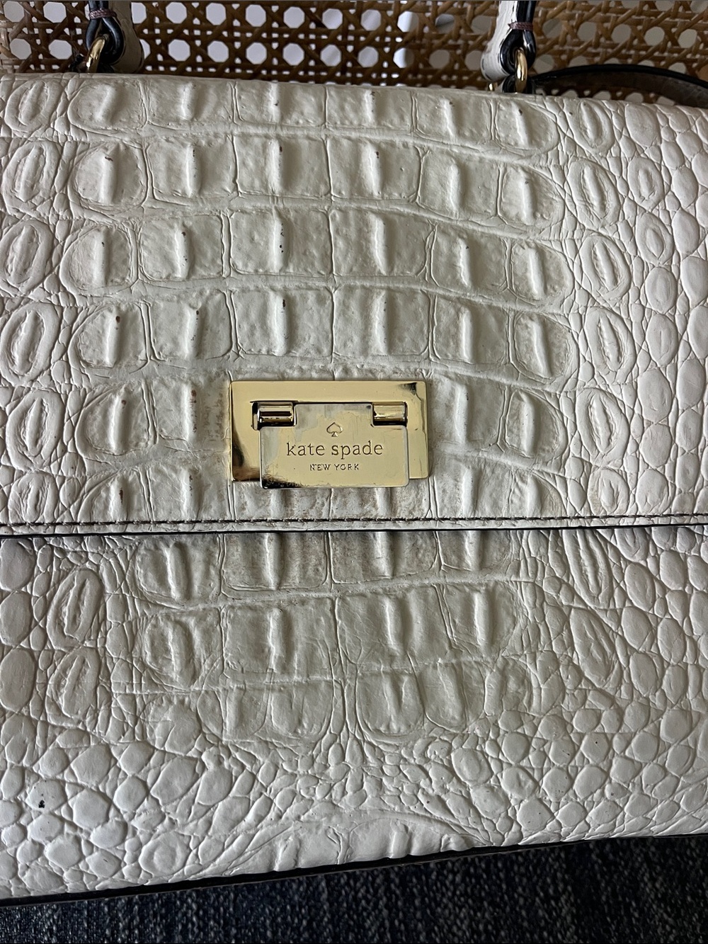 Kate Spade knightsbridge Doris gray crocodile embossed leather Crossbody - Picture 9 of 15
